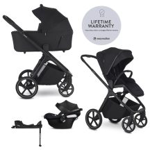   ÚJ!  EASYWALKER Babakocsi szett 4 az 1-ben Zoey Go Black + CBX Aton B2 i-Size + CYBEX Base One, összecsukható mózessel