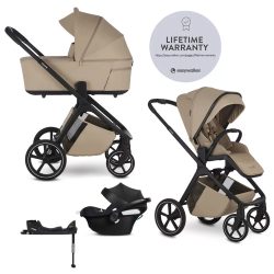 ÚJ!  EASYWALKER Babakocsi szett 4 az 1-ben Zoey Go Sand + CBX Aton B2 i-Size + CYBEX Base One összecsukható mózessel