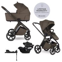   ÚJ!  EASYWALKER Babakocsi szett 4 az 1-ben Zoey Go Chestnut Brown + CBX Aton B2 i-Size + CYBEX Base One, összecsukható mózessel