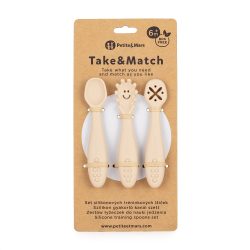 Petite&Mars TAKE&MATCH Szilikon gyakorló kanál szett, 3db, homok