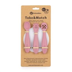 Petite&Mars TAKE&MATCH Szilikon gyakorló kanál szett, 3db, rózsaszin
