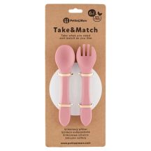   Petite&Mars Take and Match Szilikon evőeszköz szett, 6hó+ (rózsa)