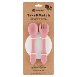 Petite&Mars Take and Match Szilikon evőeszköz szett, 6hó+ (rózsa)