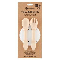 Petite&Mars Take and Match Szilikon evőeszköz szett, 6hó+ homok