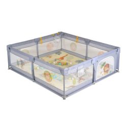 GAMEZONE összecsukható járóka szőnyeggel, 60 labdával 180x200 SZÜRKE