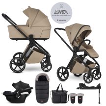   ÚJ! EASYWALKER Babakocsi SZETT 4 az 1-ben Zoey Go XXL Limited + CBX Aton B2 i-Size +Bázis, összecsukható mózessel, Sand Taupe